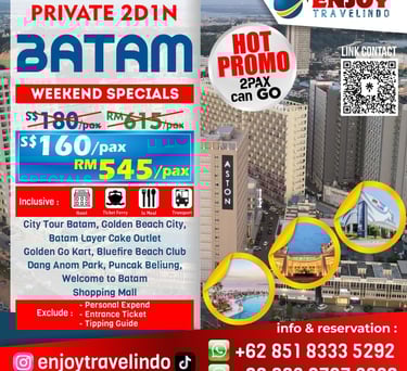 tour operator for 2d1n batam tour, bintan tour, kepri tour, snorkeling, diving, cycling, cheap tour