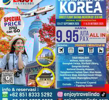 tour korea, paket tour korea, paket tur hemat korea, tour batam korea, 5H4M tour korea, tour  murah