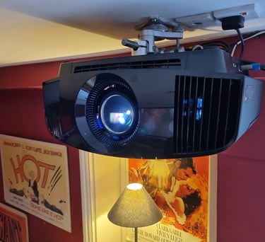 High-end Sony 4K projector ceiling installation for a bespoke home cinema in London