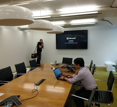 Large format commercial display and conference system installation for a London boardroom