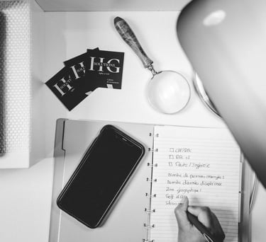 main du recruteur qui prend note dans son carnet