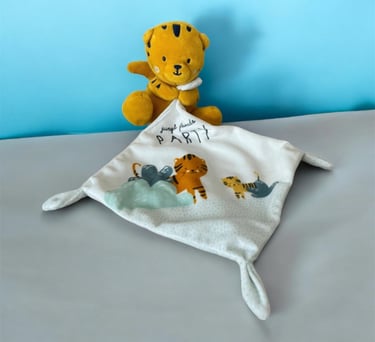 doudou mouchoir peluche simba toys tigre jaune jungle friends party