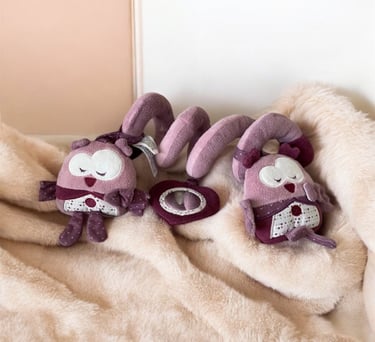 spirale d'éveil sauthon hiboux chouette violette miroir mamzelle bouh