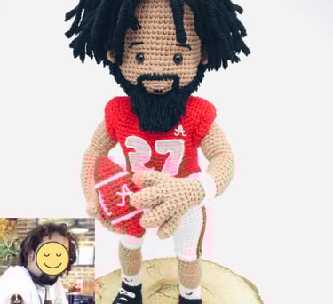 özel yapım amigurumi futbolcu figür