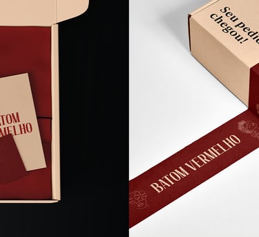 batom vermelho @nemachadodesign identidade visual marca branding maquiagem cartão de visita social m