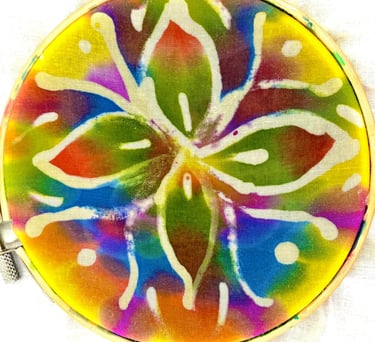 batik painting, mandala, batik workshops, ambacht in beeld festival, colourful batik art, testimony