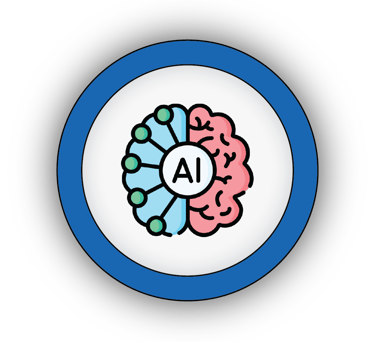 Icon of a robotic brain with glowing circuits, symbolizing our AI & Machine Learning modules.