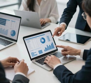 low-angle photography of blue glass walled building during daytime