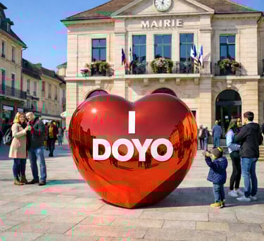 Sphère monumentale en ville