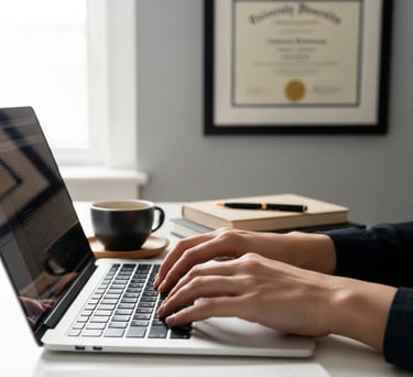 Profesional realizando una cursada online en la UTN Avellaneda