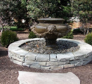 beautiful backyard fountain