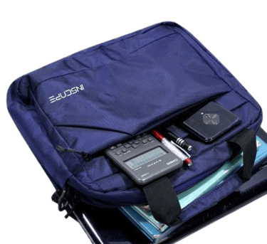 a laptop case with a laptop and a cell phone pocket to keep multiple things inside