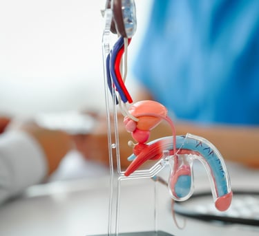 Erkek üreme organlarını gösteren bir 3d model