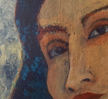 My painting of a woman with a red lipstick