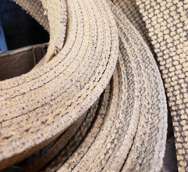 brake lining woven, molded in rolls cut to length for industrial brakes and restoration brakes call 260-426-3331