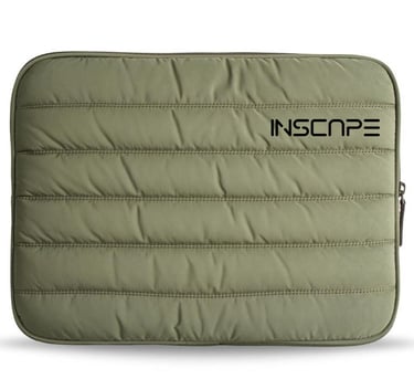a laptop sleeve case with the logo inscape on it