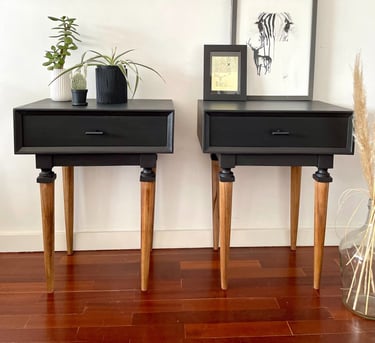 Upcycled retro bedside tables
