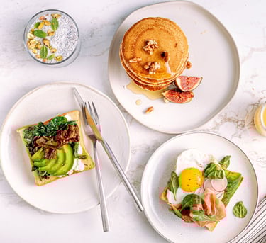 Breakfast and snacks option with the refreshing drink