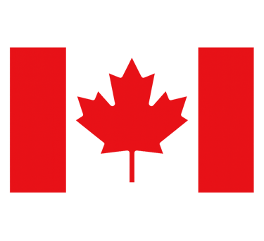 The national flag of Canada featuring a red maple leaf on a white square with red borders.