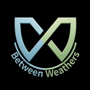Between Weathers logo with a blue and green infinity-style emblem on a black background.