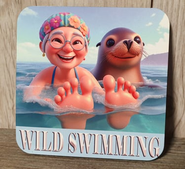 MDF Fridge magnets  Wild swimming