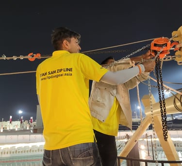 Zipline Construction in Qatar SAM ZIP LINE