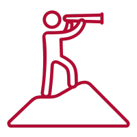 a man standing on a hill with a telescope