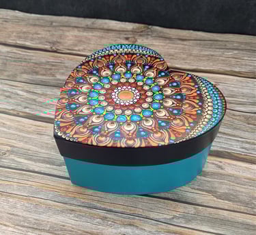 a decorative box with a colorful design on it