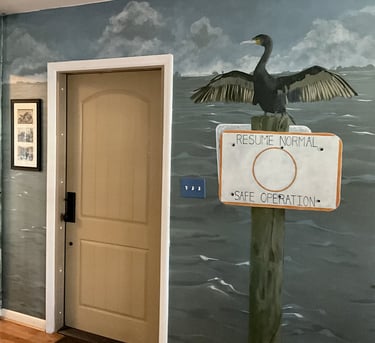 Twenty-five by eight-foot wall mural of Fort DeSoto, Pinellas County, Florida. Photo of left side.