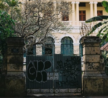 French architecture gate in Saigon
