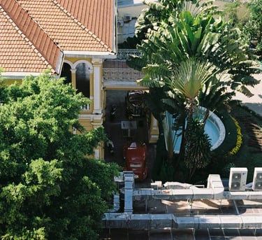French architecture in Saigon shot on film