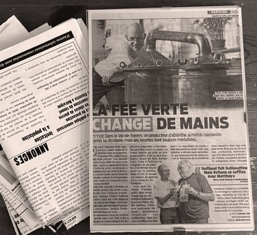 Article de journal apparu dans le 24h sur la reprise de la distillerie par Pierre-André Matthey