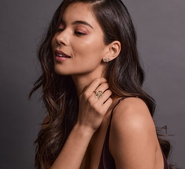 Fashion photography - a woman with a ring on her finger