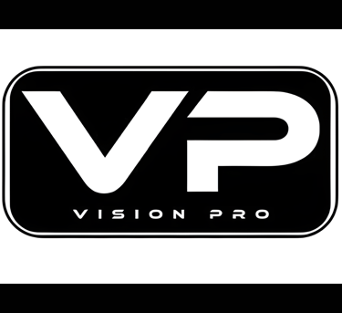 a black and white logo with the words vision pro