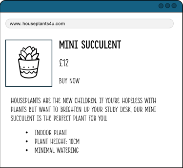PDP example of CTA with no distinct formatting to differentiate from the rest of the text