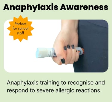 A person using an adrenaline auto-injector in the top outer part of their thigh.