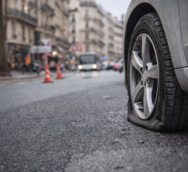 pneu crevé