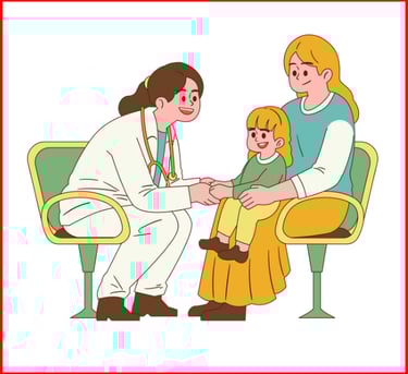 a doctor examining a child's hand