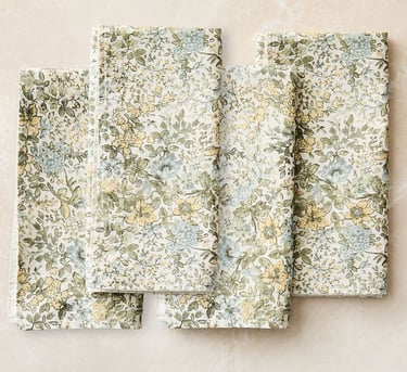 West Elm green floral Frankie napkins