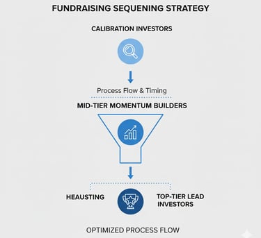 Diagram showing optimal sequencing strategy for fundraising outreach.