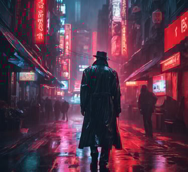 Walking the neon rain