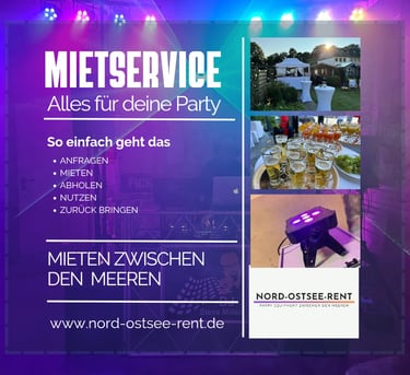 Nord-Ostsee Rent der Verleih von Party Ausstattung für Ihre Veranstaltung