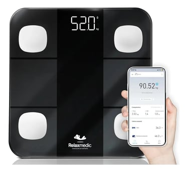 Balança Digital Corporal Bioimpedância Aplicativo Bluetooth Relaxmedic