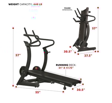 treadmill dimensions