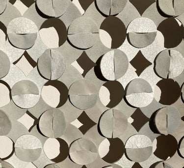 orbis is a pattern which joined together creates diamond and circular negative spaces that resemble a type of net