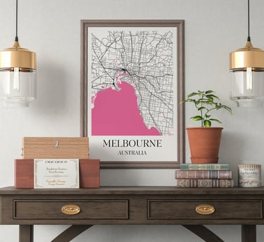 Melbourne Map Poster Hallway