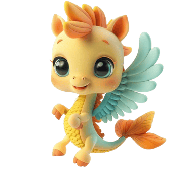 a little seahorse with dragonfly wings