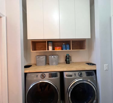 Picture of laundry renovation designed by White and Wood Custom Carpentry in Orlando Florida