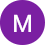 Circle with the letter M for Melissa who wrote the 5 star google review