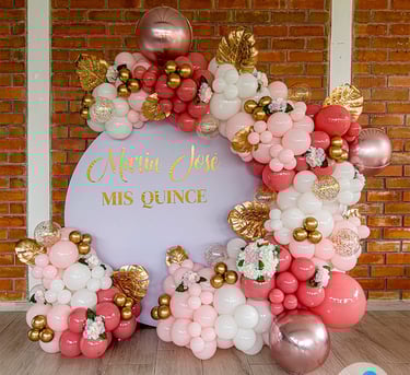 Decoraciones con globos fiesta de 15 años Pereira